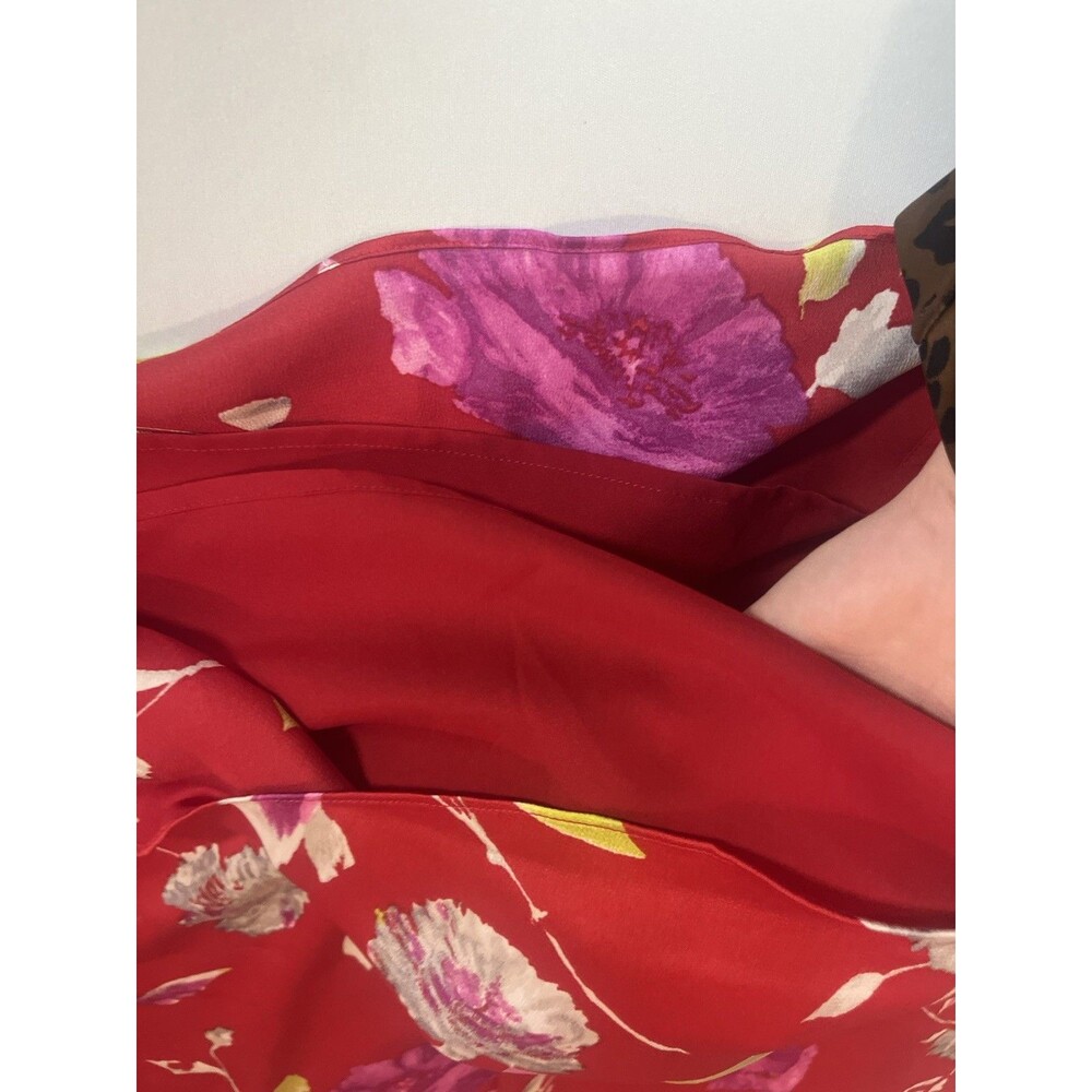 new Banana Republic XS small Red Floral Halter Tie-Neck Maxi Dress Boho - Picture 4 of 13